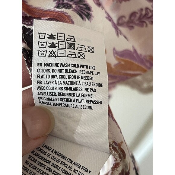 American Eagle Women’s Size XS Paisley Print Lace Trim Boho Kimono - Picture 8 of 9